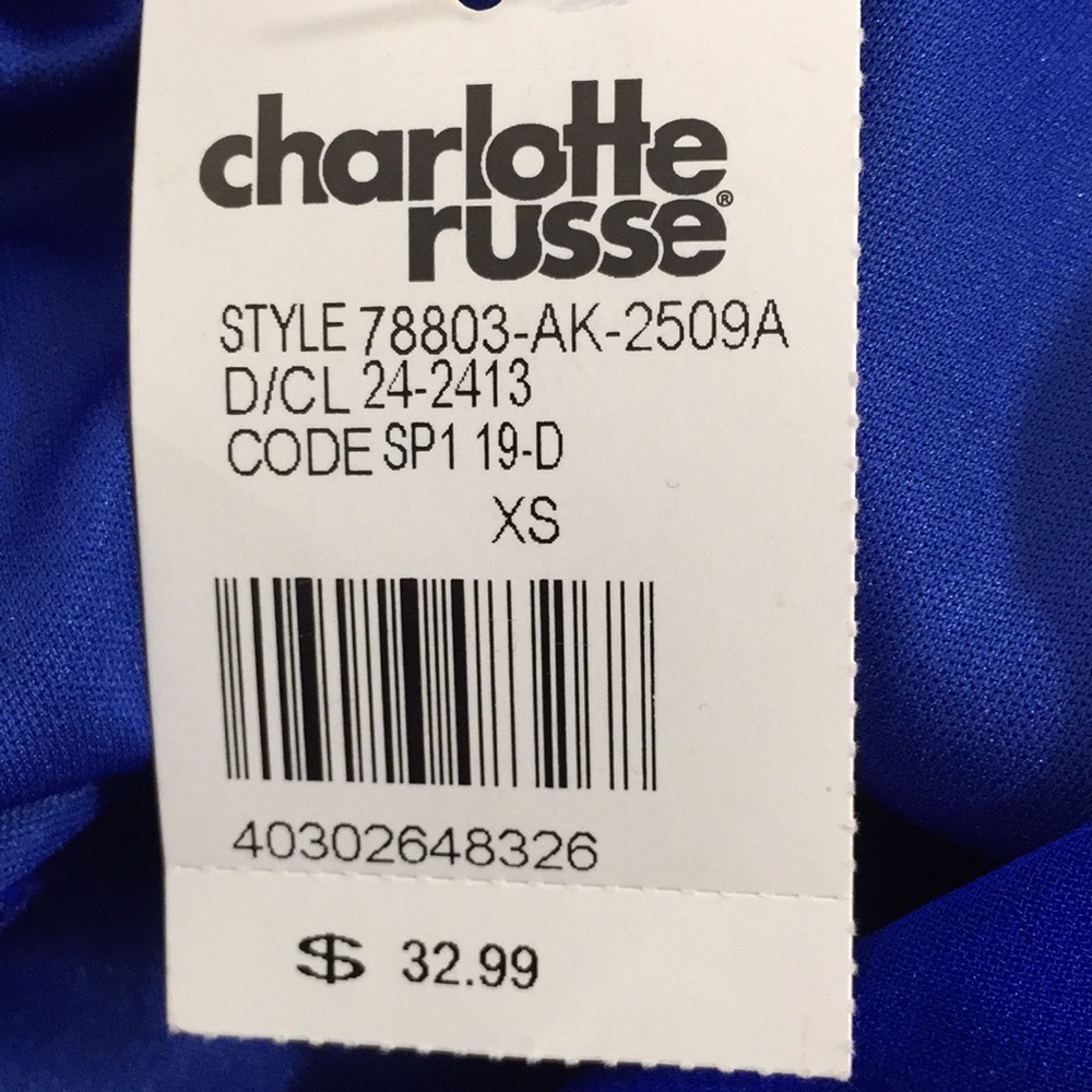 Charlotte Russe Royal Blue Romper with Rhinestones - Picture 5 of 6